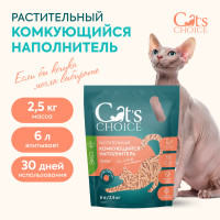 Растительный комкующийся наполнитель тофу Cat's choice с ароматом &quot;Персик&quot;