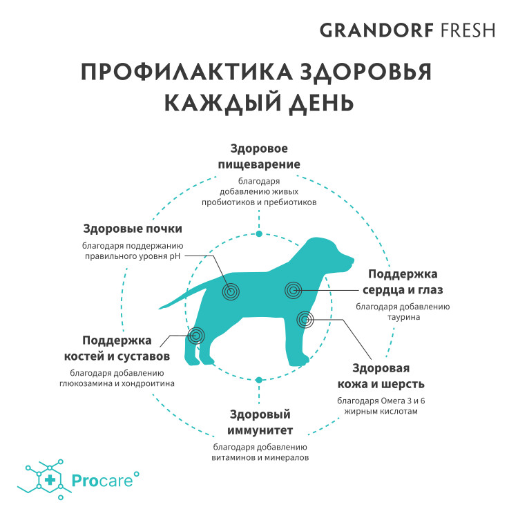 Сухой корм GRANDORF Fresh JUNIOR, свежее мясо ягненка с бататом для юниоров средних и крупных пород