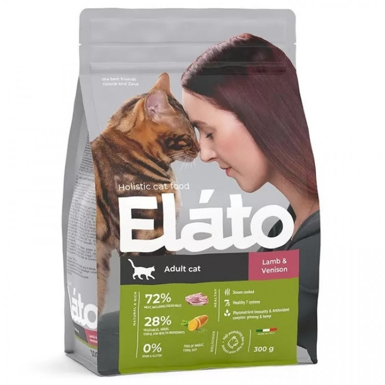 Сухой корм Elato Holistic для кошек с ягненком и олениной