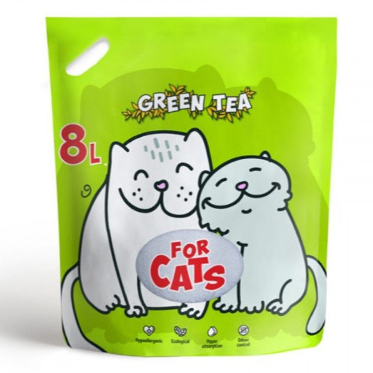 Наполнитель FOR CATS силикагелевый, с ароматом зеленого чая