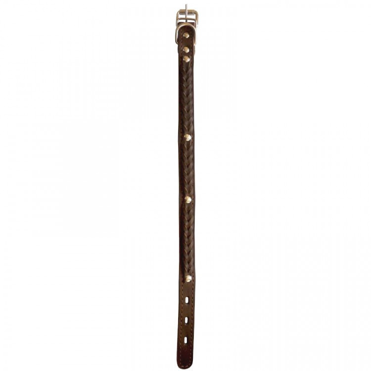 Зооэкспресс ошейник 2 слоя колосок коричневый