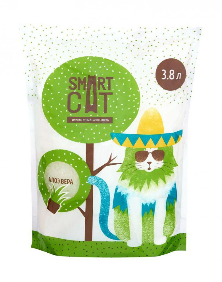Smart Cat - Силикагелевый наполнитель с ароматом алоэ