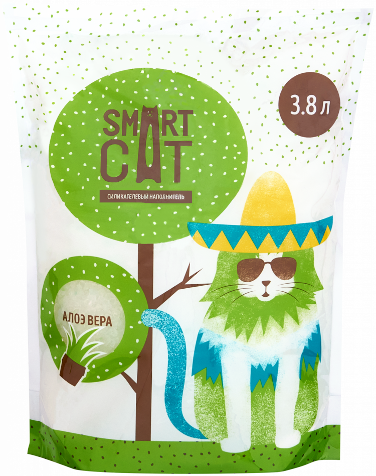 Smart Cat - Силикагелевый наполнитель с ароматом алоэ