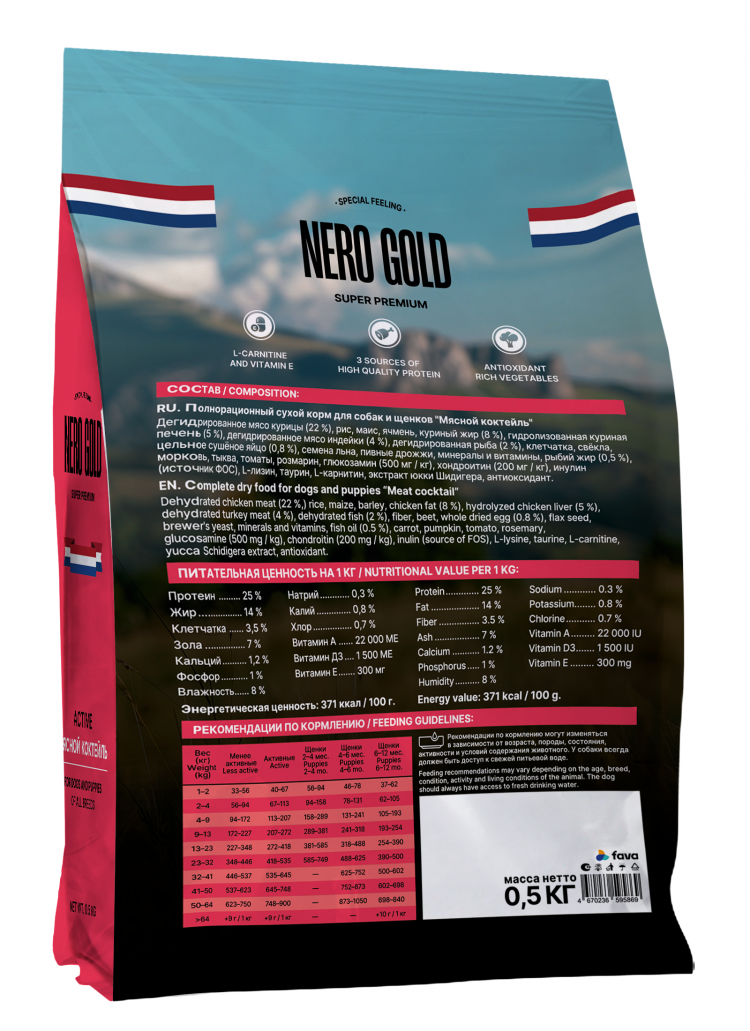 Сухой корм NERO GOLD super premium для собак и щенков всех возрастов