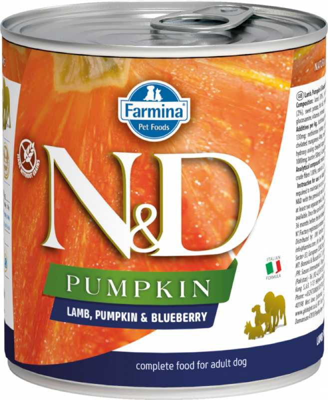 Farmina N&D Pumpkin консервы для собак ягненок с тыквой и черникой