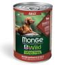  Влажный корм Monge Dog BWild GRAIN FREE для взрослых собак, беззерновой, из ягненка с тыквой и кабачками, 24 шт по 400 г