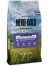 Сухой корм NERO GOLD super premium для собак и щенков всех возрастов с мясом ягненка и овощами, HEALTHY JOINT