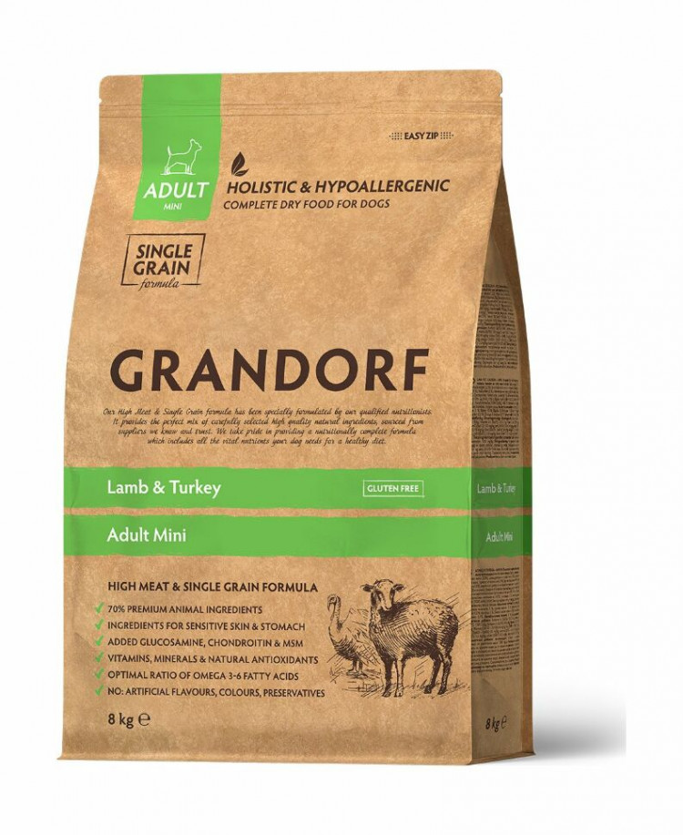 GRANDORF DOG Lamb&Turkey MINI (ягнёнок с индейкой для собак мини пород)
