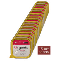 Organix Премиум паштет с ягненком и печенью для собак всех пород, 85% мяса 15 шт по 100 г