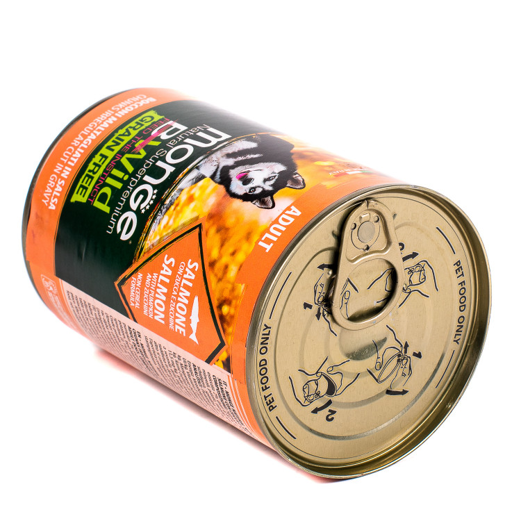  Влажный корм Monge Dog BWild GRAIN FREE для взрослых собак, беззерновой, из лосося с тыквой и кабачками, 24 шт по 400 г