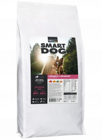 Сухой корм Smart Dog для взрослых собак средних и крупных пород с говядиной и овощами
