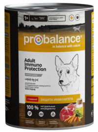 Probalance Консервы для собак всех пород, укрепление и поддержание иммунитета, с говядиной