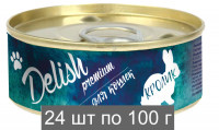 Консервы DELISH Premium для кошек с кроликом (упаковка 24 шт по 100 гр)