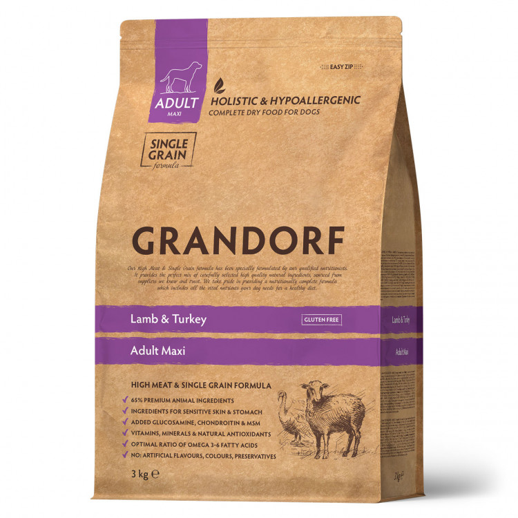 GRANDORF DOG Lamb&Turkey MAXI (ягнёнок с индейкой для собак крупных пород)