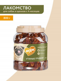 Мнямс лакомство для собак утиные грудки в банке 800 г