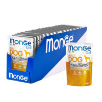 Влажный корм Monge Dog Grill для собак с курицей и индейкой, паучи, 24 шт по 100 г