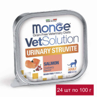 Влажный корм Monge VetSolution Cat Urinary Struvite Уринари Струвит для кошек при заболеваниях мочеполовой системы и струвитном течении МКБ 24 шт по 100 г