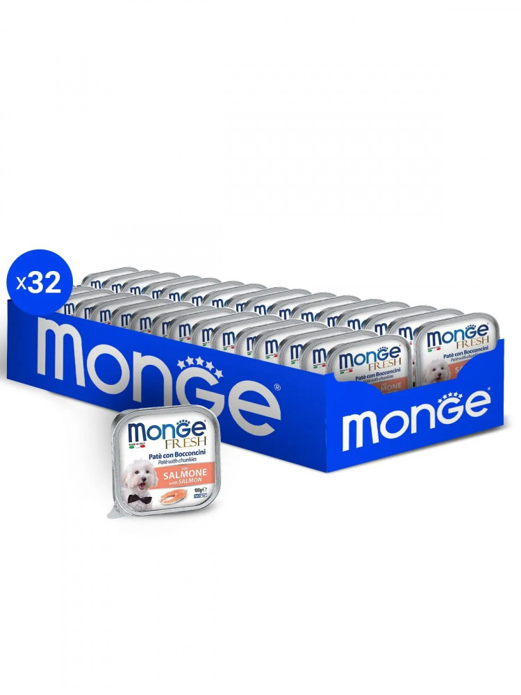 Влажный корм Monge Dog Fresh для собак, с лососем, консервы, 32 шт по 100 г