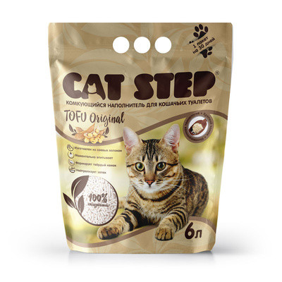 Cat Step Tofu Original комкующийся растительный наполнитель Оригинальный