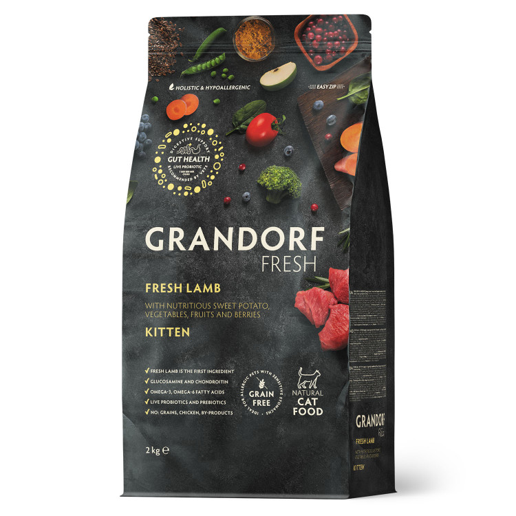 GRANDORF Fresh Cat KITTEN Lamb&Sweet Potato (Свежее мясо ягненка с бататом для котят)