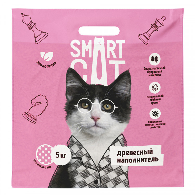 Smart Cat древесный наполнитель для кошек (пеллеты 8 мм)