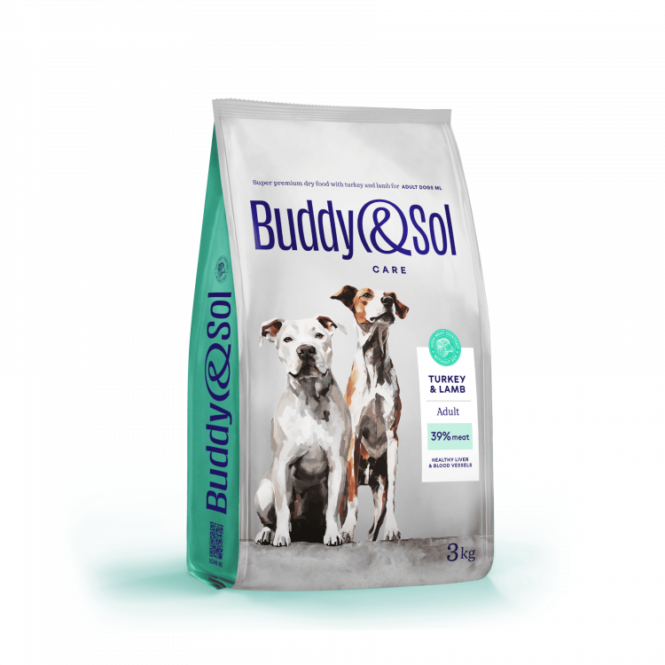 Сухой корм Buddy&Sol Care Adult M/L для взрослых собак средних и крупных пород с индейкой и ягненком