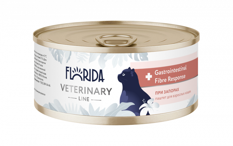 Влажный корм Florida Gastrointestinal Fibre Response корм для кошек, ветеринарный диетический при запорах (12 шт по 100 г)