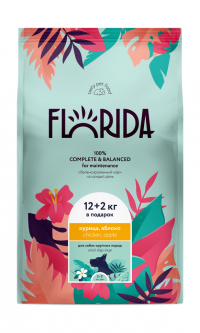 FLORIDA сухой корм для взрослых собак средних пород с курицей и яблоком