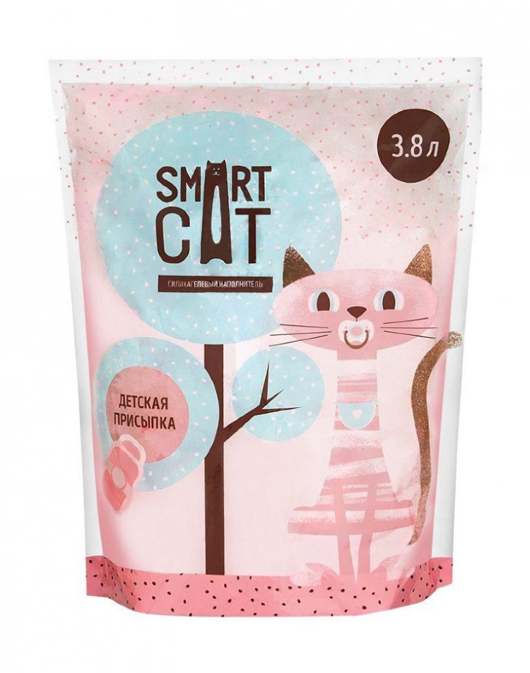 Smart Cat - Силикагелевый наполнитель с ароматом детской присыпки
