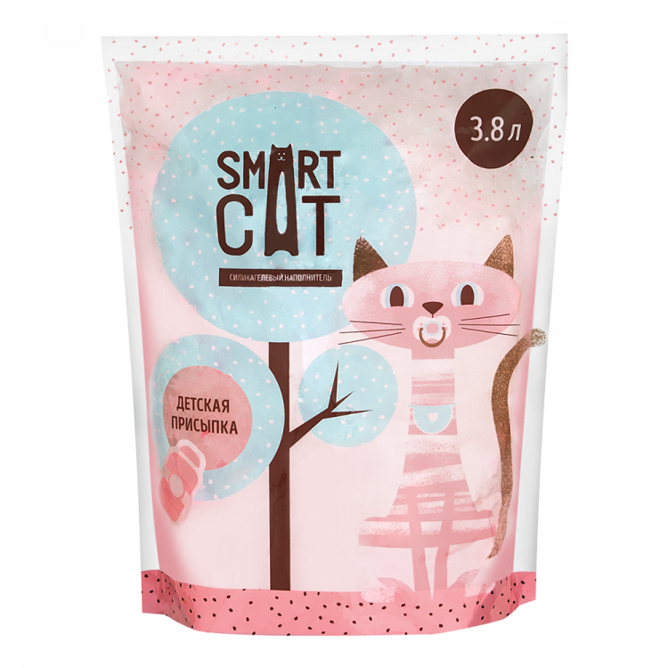 Smart Cat - Силикагелевый наполнитель с ароматом детской присыпки