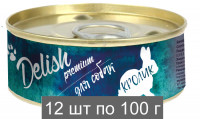 Консервы DELISH Premium для собак с кроликом (упаковка 12 шт по 100 гр)