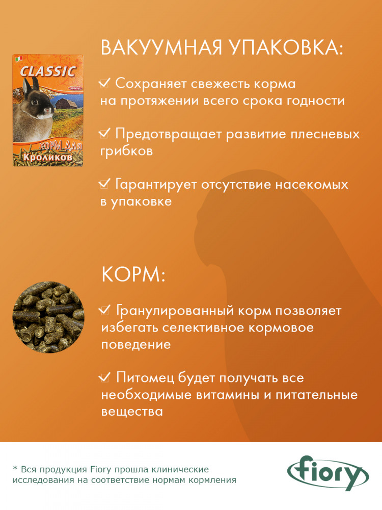 FIORY корм для кроликов Classic гранулированный