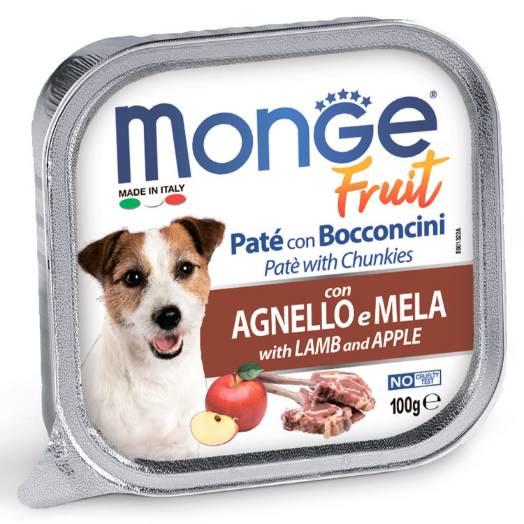 Влажный корм Monge Dog Fruit для собак, с ягненком и яблоком, консервы, 32 шт по 100 г