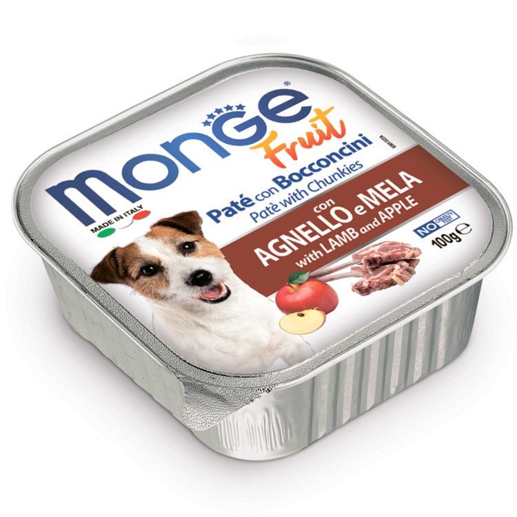 Влажный корм Monge Dog Fruit для собак, с ягненком и яблоком, консервы, 32 шт по 100 г