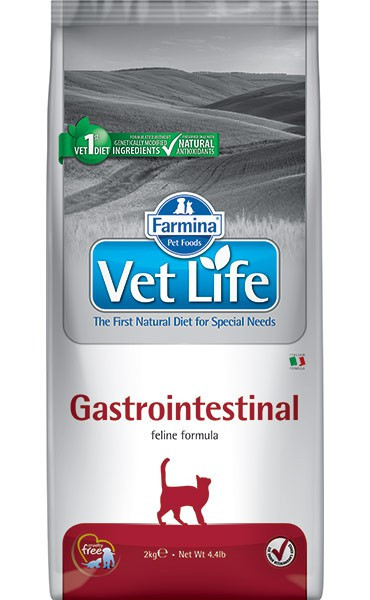Farmina Vet Life Cat Gastro-Intestinal для кошек при воспалительных заболеваниях ЖКТ; период восстановления