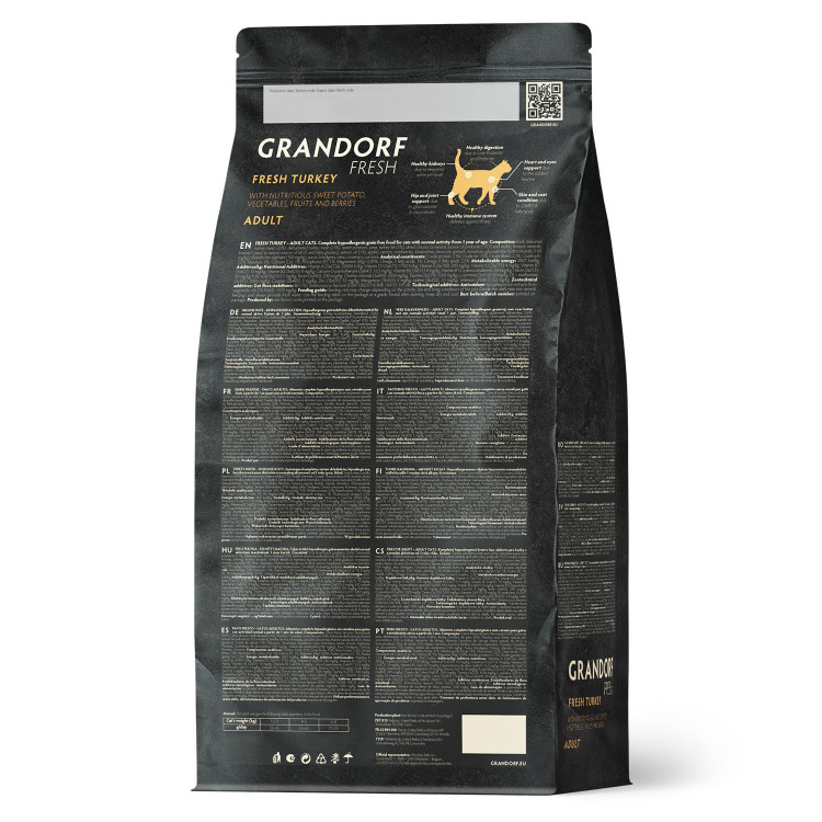 GRANDORF Fresh Cat ADULT Turkey&Sweet Potato (Свежее мясо индейки с бататом для кошек)