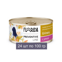 Florida Preventive Line Urinary - Консервы для кошек, &quot;Профилактика образования мочевых камней&quot;, с Уткой 24 шт по 100 гр