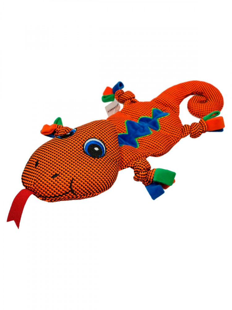  Игрушка Mr.Kranch для собак Ящерка плюшевая с пищалкой 38 см оранжевая