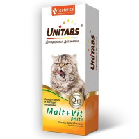 Unitabs Malt+Vit витаминная паста с таурином для вывода шерсти у кошек