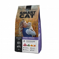 Сухой корм Smart Cat для взрослых кошек с чувствительным пищеварением, с кроликом и овощами