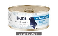 Влажный корм Florida Hypoallergenic для кошек, ветеринарный диетический при пищевой аллергии (12 шт по 100 г)