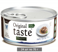 Влажный корм для кошек Петтрик, Pettric Original Taste - 100% Tuna Loin Flakes in Sause, беззерновой с тунцом в соусе (упаковка 24 шт по 70 г)