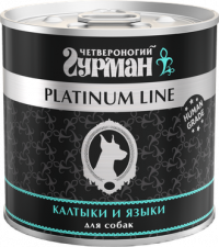 Консервы для собак Четвероногий Гурман Platinum Line калтыки и языки