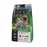 Сухой корм Smart Cat для стерилизованных кошек, с ягнёнком и овощами