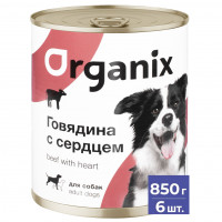 Organix Консервы для собак, с говядиной и сердцем 6 шт по 850 г