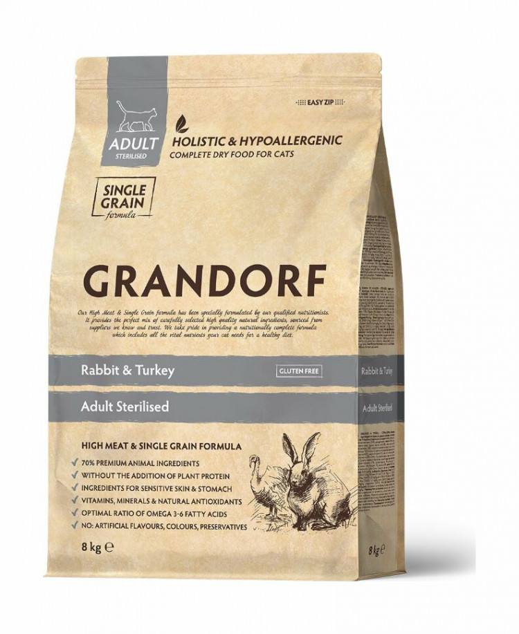 GRANDORF CAT Rabbit&Turkey STERILISED (Кролик с индейкой для стерилизованных кошек)