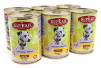 Консервы для собак Беркли говядина с рисом 6 шт по 400 гр