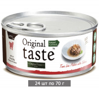 Влажный корм для кошек Петтрик, Pettric Original Taste - Tuna Loin Flakes with Wild Salmon in Sauce, беззерновой с тунцом и лососем в соусе (упаковка 24 шт по 70 г)