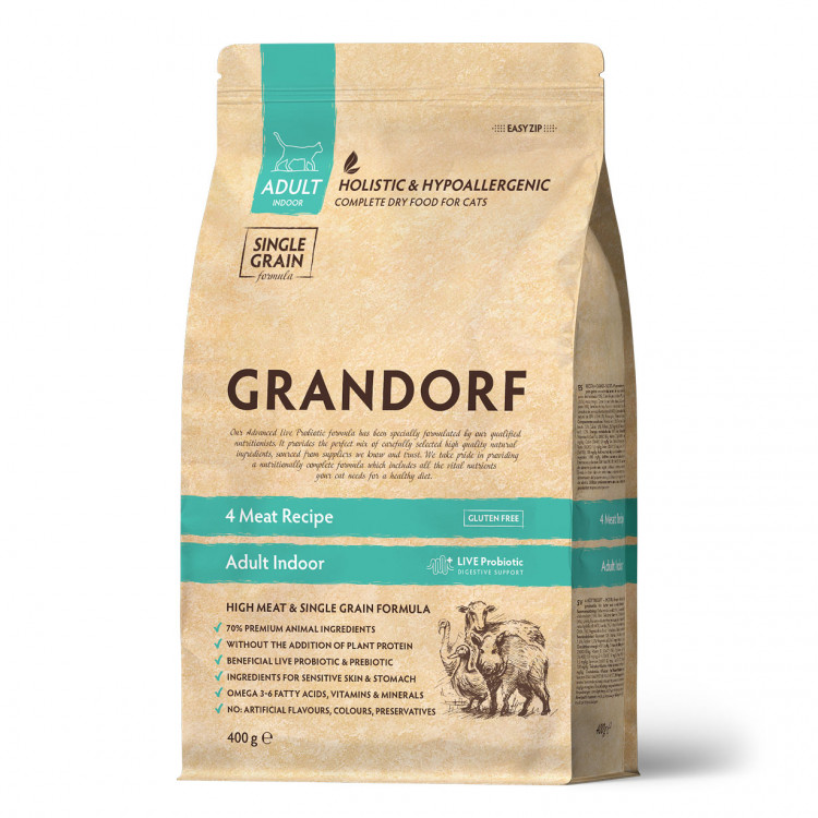GRANDORF CAT 4 Meat PROBIOTIC INDOOR (4 мяса с пробиотиками для кошек)