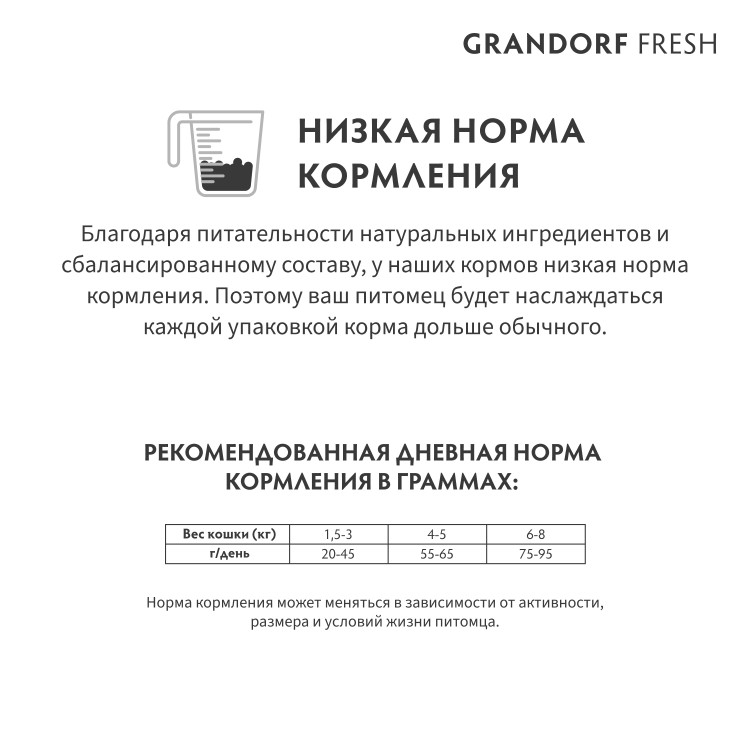 GRANDORF Fresh Cat STERILISED Duck&Sweet Potato (Свежее мясо утки с бататом для стерилизованных кошек)